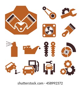 car service icon set