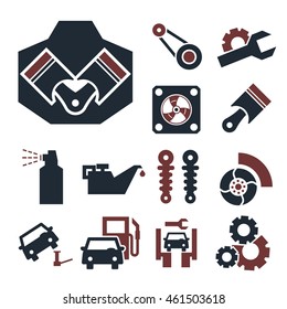 car service icon set