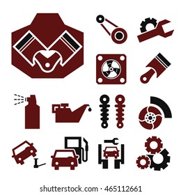 car service icon set