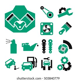 car service icon set