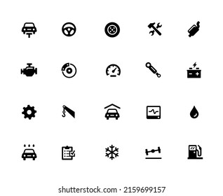 Car Service Icon Set - 32px Solid