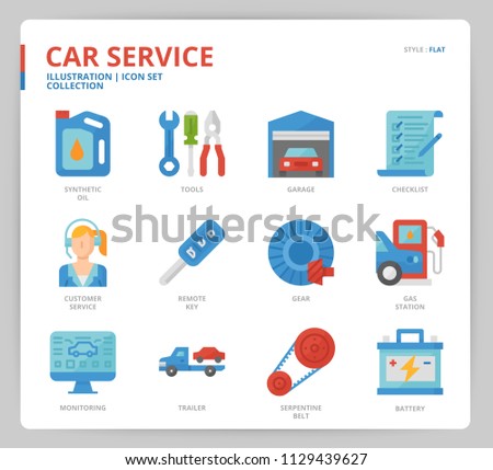 Car service icon set
