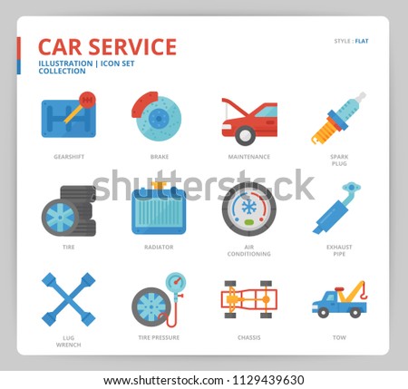 Car service icon set
