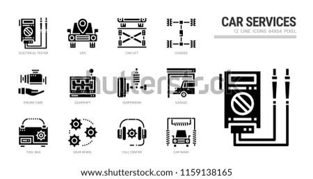 Car service icon set.