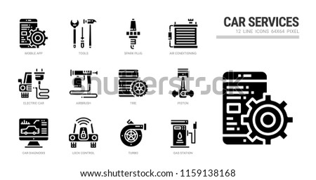 Car service icon set.