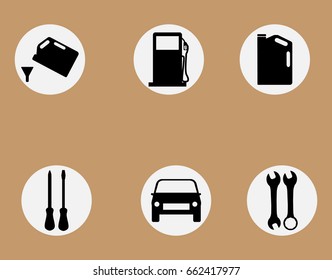 car service icon set background.