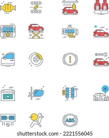 ilustración de diseño plano de conjunto de iconos de servicio 