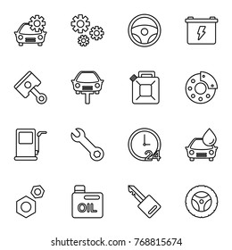 Car Service Icon Set. Various Car Service Related In White Background