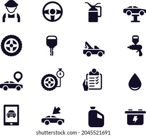 Diseño vectorial de conjunto de iconos de servicio de automóvil 