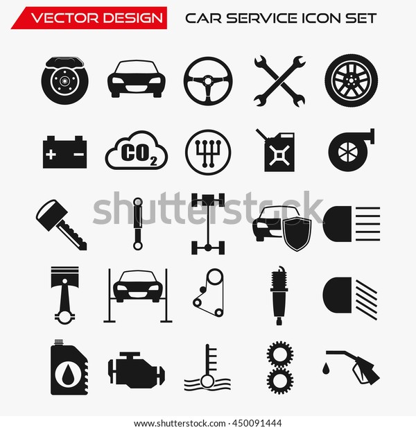 Car Service Icon Set Vector Symbols Stock Vector (Royalty Free ...