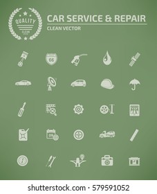 Car service icon set,clean vector