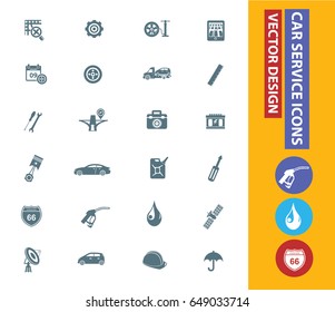 Car service icon set,clean vector