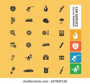 Car service icon set,clean vector