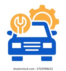 Car Service Icon Solid Color Design Vector Illustration