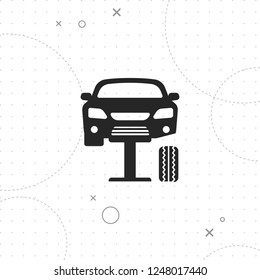 Car service icon, vector best flat icon on texture background , EPS 10