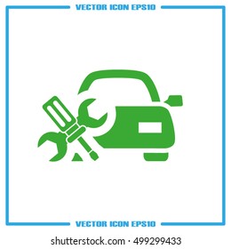 Car service icon vector EPS 10, abstract sign logo silhouette  flat design,  illustration modern isolated badge for website or app - stock info graphics