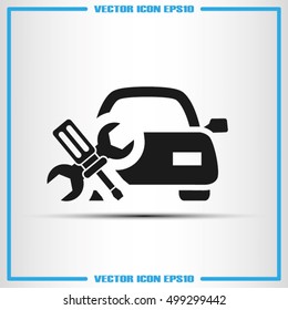 Car service icon vector EPS 10, abstract sign logo silhouette  flat design,  illustration modern isolated badge for website or app - stock info graphics