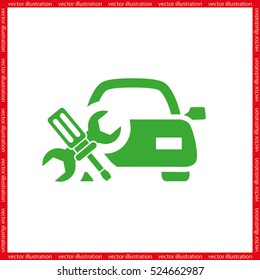 Car service icon vector EPS 10, abstract sign logo silhouette  flat design,  illustration modern isolated badge for website or app - stock info graphics