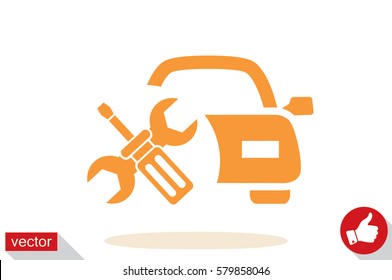 Car service icon vector EPS 10, abstract sign logo silhouette  flat design,  illustration modern isolated badge for website or app - stock info graphics