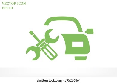 Car service icon vector EPS 10, abstract sign logo silhouette  flat design,  illustration modern isolated badge for website or app - stock info graphics.