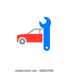 Car service icon vector, filled flat sign, solid colorful pictogram isolated on white, logo illustration