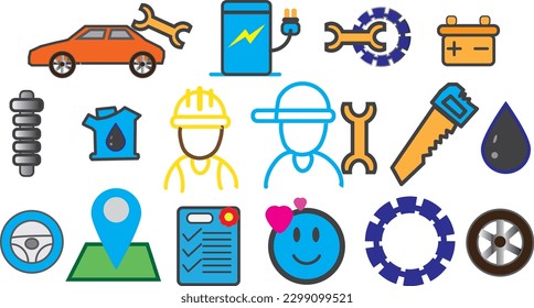 car service icon,car maintenance service