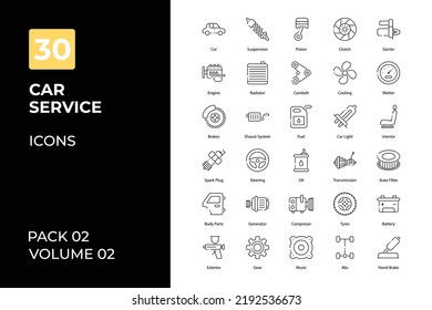 Car service icons collection. Set contains such Icons as car repairing, mechanic, car engine, and more