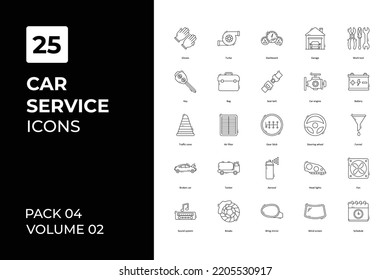 Car service icons collection. Set vector line with elements for mobile concepts and web apps. Collection modern icons.