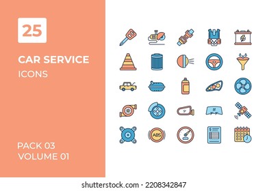 Car Service icons collection. Set vector line with elements for mobile concepts and web apps. Collection modern icons.