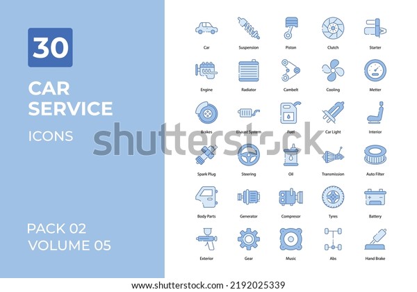 Car service icons\
collection. Set contains such Icons as car repairing, mechanic, car\
engine, and more