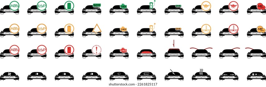 Car service icons, dashboard. 40 stylish upscale vector icons.