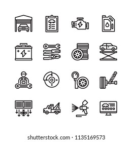Car service icons set