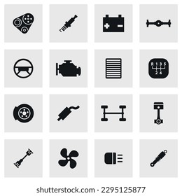 Car service icons set. Auto parts set.