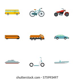 Car service icons set. Flat illustration of 9 car service vector icons for web