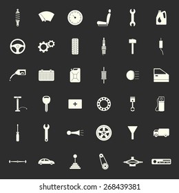Car service icons set, car parts set. Vector EPS8 illustration. 