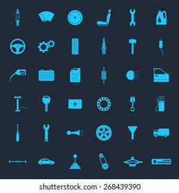 Car service icons set, car parts set. Vector EPS8 illustration. 
