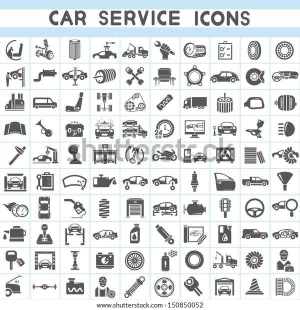 car service icons set,\
car parts set