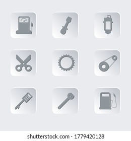 Juego de iconos de servicio de coches. Ilustración del vector