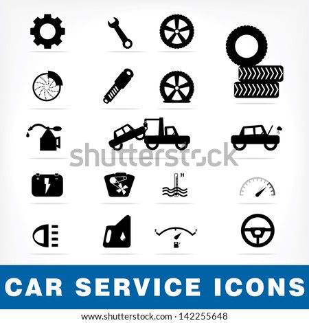 Car service icons set, Vector EPS10