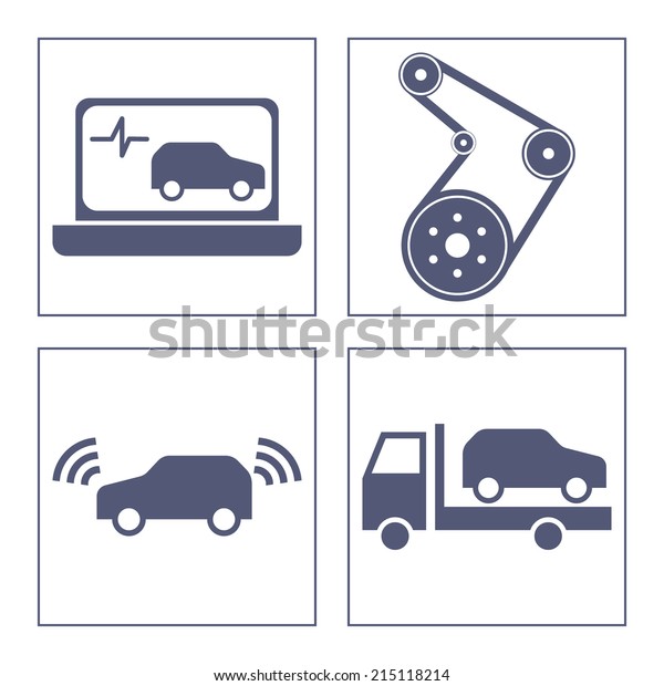Car service icons\
set. Vector Illustration