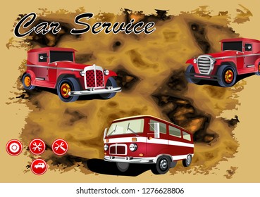 Car service illustration  vector illustration