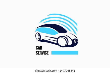 Car service illustration. Vector logo