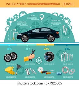 Car Service Infographic Mechanic Tool Tuning Stock Vector (Royalty Free ...