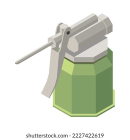 Car service isometric composition with isolated polygonal icon of auto maintenance part vector illustration
