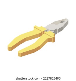 Car service isometric composition with isolated polygonal icon of auto maintenance part vector illustration