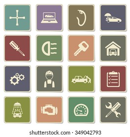 Car service label icons for web