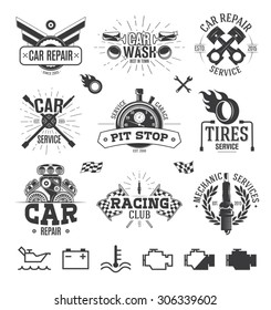 Car service Labels, Emblems and Logos