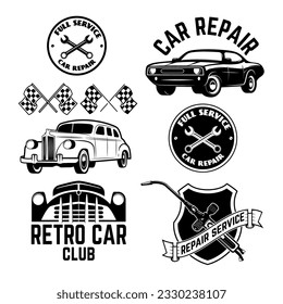 car service labels. Set of design elements in vector