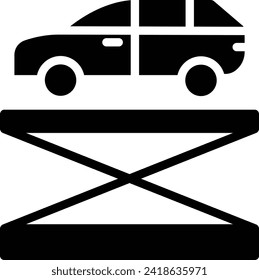 Car Service Lift solid and glyph vector illustration