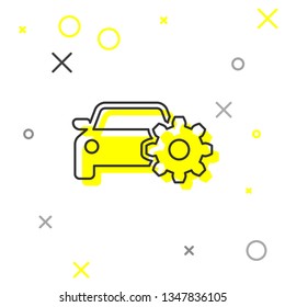 Car service line icon isolated on white background. Auto mechanic service. Mechanic service. Repair service auto mechanic. Maintenance sign. Vector Illustration